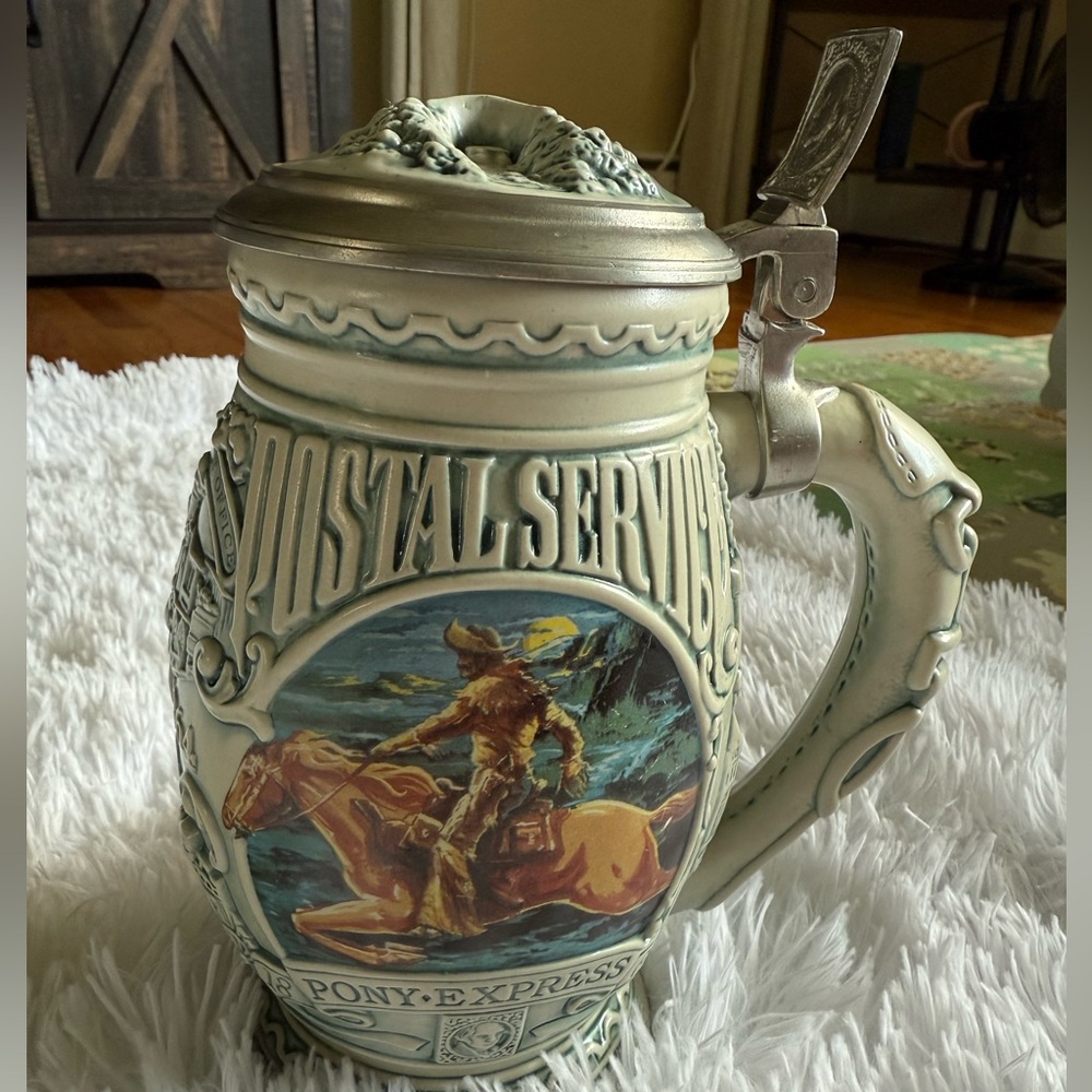 Avon Pony Express Collectible Stein - Benjamin Franklin / Pony Express